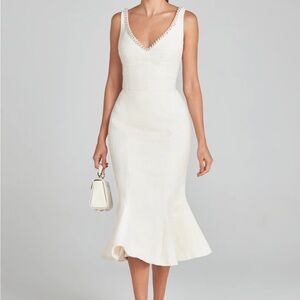 NADINE MERABI White Midi Dress